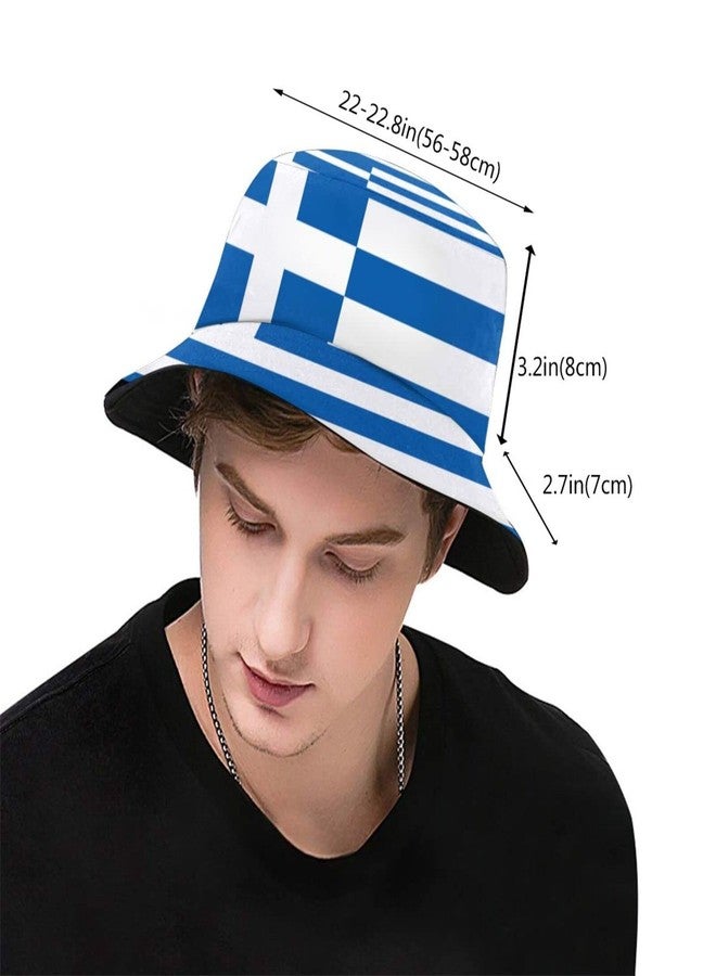 ASYG Greece Greek Flag Bucket Hat Packable Fisherman Hat Summer Outdoor Cap for Teens Boys Girls - Image 3